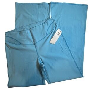 Mono B Womens Sky Blue High Waisted Flare Leg Athletic Yoga Pants NWT Size XL